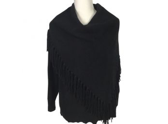 Zolcouture Cashmere Black Fringed Sweater Size Small