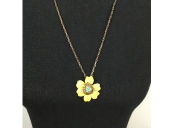 J. Crew Yellow Flower Pendant Necklace
