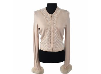 Cassin New York Cashmere & Silk Beaded Sweater