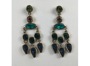 Multi-Color Stone Pierced Earrings