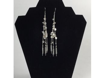 Long Dangle Silver-tone Earrings