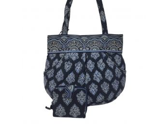 Vera Bradley Blue Bag With Matching Wallet