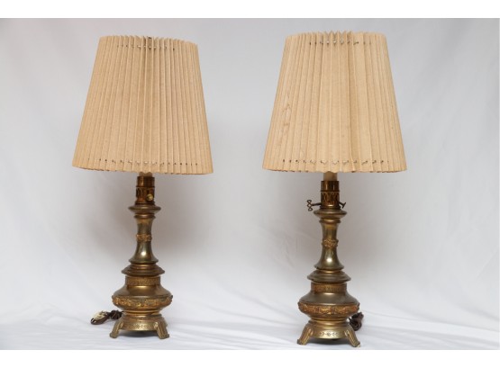 A Pair Of 19th Century French Bronze Lamps