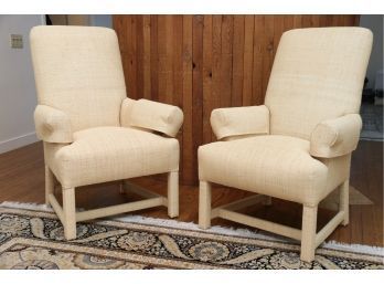 Donghia Pair Of Linen Chairs