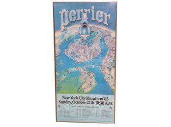 1985 Perrier NYC Marathon Framed Poster