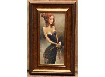 Sophisticated Woman Oil On Board Artist Signed