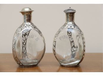 Haigs Sterling Silver And Crystal Decanters