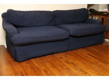Custom Blue Sofa Ralph Lauren Covered