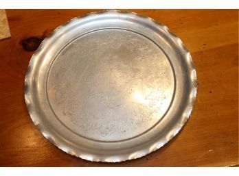 Hammered Aluminum Round Vintage Platter