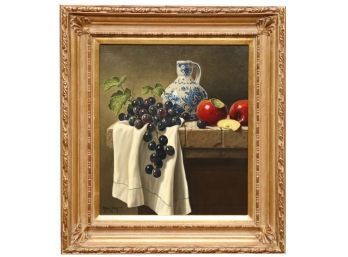 Mark Pettit (Born 1957) Original Oil On Canvas Still Life Fruit
