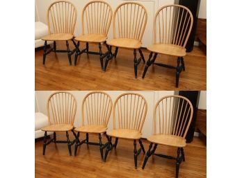 8 Windsor Spindle Back Oak Chairs
