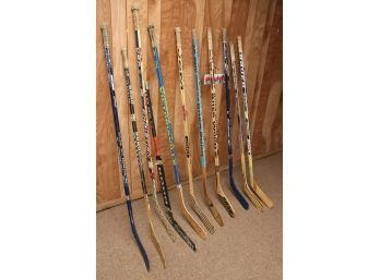 Collection Of Vintage Hockey Sticks