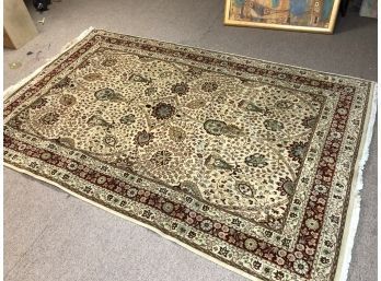 Hand Knotted Rug Wool And Silk Blend Tabriz Carpet 6 X 9