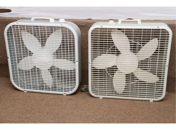 Two Box Floor Fans Tested And Working