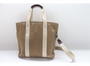 Tan Coach Tote Bag With Shoulder Strap