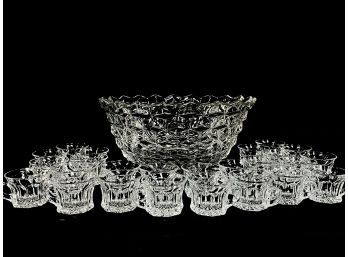 Punch Bowl With 25 Glasses