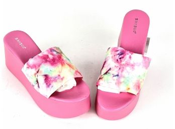 Pink Platform Sandals By Bamboo - Size 10