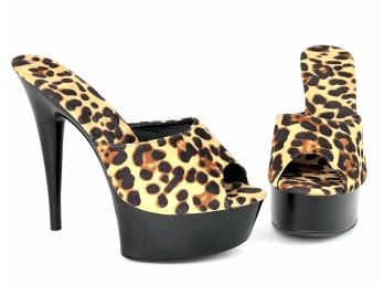 Leopard Print High Heel Platform Shoes - Unbranded - Size 43