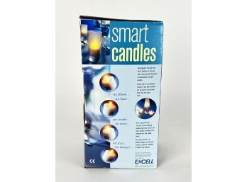 Four Rechargeable Flickering Candles With Frosted Glass Holders In Box