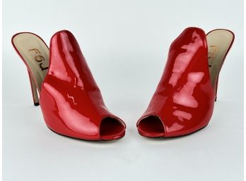 Red Peek Toe High Heels By FSJ - Size 11