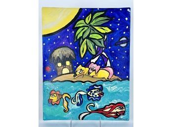 Tropical Island Dogs Paint On Canvas By Tori Radford Oct. 12 2002