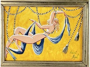 Swinging Woman Paint On Board By Robert Payet
