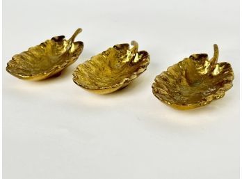 Trio Of Primrose Metal Crafters Small Leaf Dishes