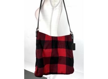 Celine Red And Black Plaid Buffalo Check Wool