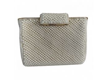 LeRegal Faux Pearls Clutch Evening Handbag
