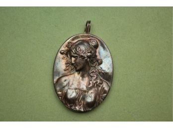 Silver Plated Cameo Pendant