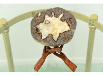 Geode On Carved Stand