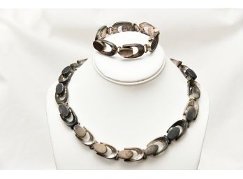 Taxco Sterling Silver Necklace And Matching Bracelet