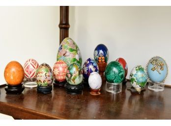 Egg Collection Of Marble And Painted