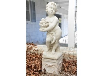 Cast Cement Garden Statue With Base
