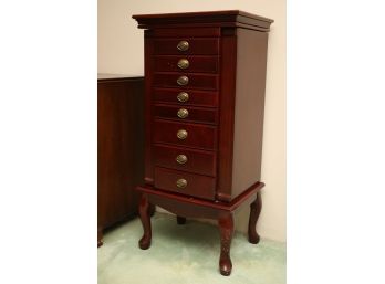 Drexel Heritage Queen Anne Style Cherry Wood Jewelry Chest