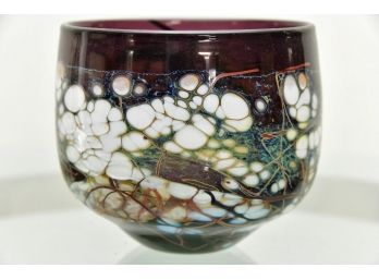Hand Painted Art Glass Bowl
