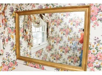 Large Gold Wood Frame Wall Mirror