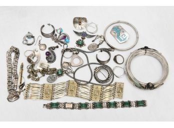 Large Assortment Of Sterling Silver Jewelry