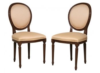 Pair Of Louis XVI Style Upholstered Side Chairs