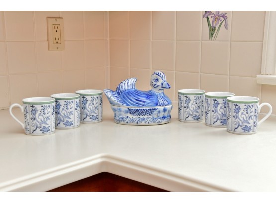 Blue And White Duck And Villery And Boch Cups