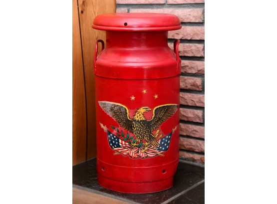American Eagle Red Milk Can