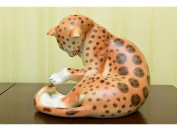 A Porcelain Cheetah Figurine
