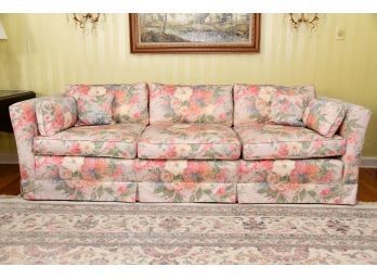 A Custom Upholstered Vintage Floral Sofa