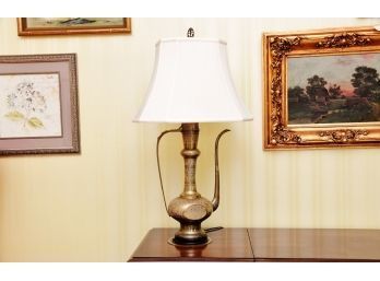 Mid Century Ewer Brass Table Lamp