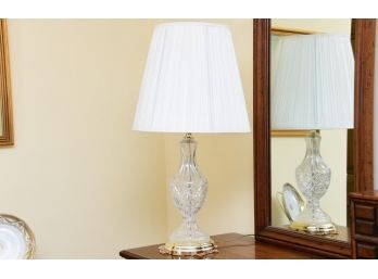 Crystal Lamp With Brass Trim