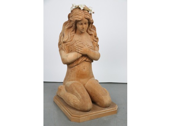 Carved Greek Goddess Sculpture