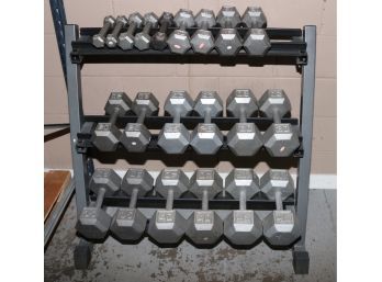Dumbbell Weight Set With TSA Rack 3lbs - 45lbs