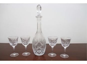 Decanter With Gorham Crystal Glasses