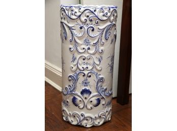 Blue And White Hand Painted Umbrella Stand