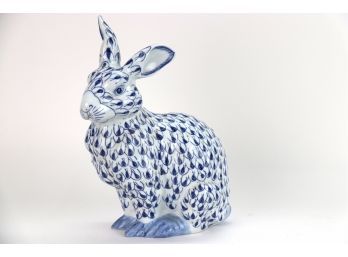 Large 15 Inch Herend Style Rabbit Statue